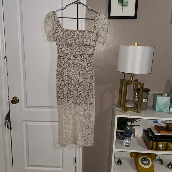 Self-Portrait White Lace Midi Dress - Picture 4 of 9